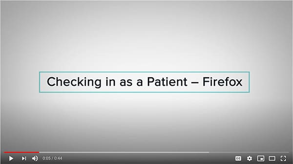 Checking in as a patient - Firefox